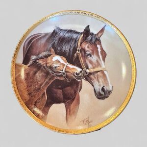 American Artists Horse Collector Plate Patience by Fred Stone Mare & Foal Colt